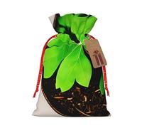 Muflvdx St Patricks Day Leaves Print Sacks Drawstring Bags,Gift Bags Reusable Easy To Wrap,For Birthdays,Holidays,Christmas Bags