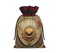 Muflvdx Sun Old Egyptian Timeless Grace Print Christmas Gift Bags,Reusable Holiday Bags For Gifts,For Christmas,Birthdays,Parties