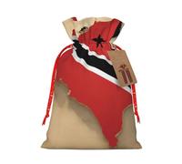 Muflvdx Trinidad And Tobago Flag Map Print Sacks Drawstring Bags,Gift Bags Reusable Easy To Wrap,For Birthdays,Holidays,Christmas Bags