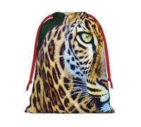 MUFLVDX Yellow Leopard Print Print Christmas Gift Bags,Multi Purpose Drawstring Gift Pouches,For Xmas,Weddings,Parties,Gifts,Candy