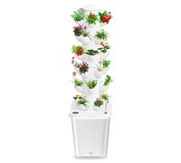 mufojyez Hydroponic Growing Tower, Vertical Planter Tower with 10L Tank & 6 Layers, Soilless Cultivation System for Herbs Fruits Vegetables, Indoor Hydroponics Growing Kit for Home School Projects Wh