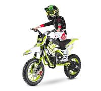 mufsceku 49CC 2-Stroke Kids Dirt Bike,Kids Gas Motorbike,Off Road Gas Power Motorcycle,10''Tire Mini Pit Bikes,Trail Pocket Motorbike with One Click Start,Front Rear Disc Brakes Green1