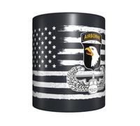Mug 101St Assault Paratroops USA American Flag Coffee Cups Cappuccino Ceramic Cup Great Gift Idea Coffee Mug for Men Women Kitchens Work 330Ml