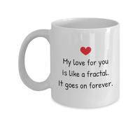 Mug 11 oz Funny Math Gift Math Nerd Valentine Cute Mug for Math Lovers Math Teacher Present My Love for You is Like A Fractal Mug Funny Mugs