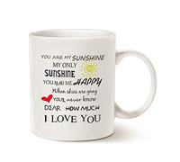 Mug 11 oz Inspirational Love Coffee Mug You are My Sunshine Word Art Typography Coffee Cup White