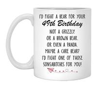 Mug 49Th Birthday Ceramic Cup Cappuccino Coffee Mug Personalised with Your Text Mugs for Men Women Kitchens for Best Friend 330Ml