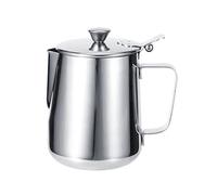 Mug 600ml 1000ml Stainless Steel Thicken Milk Frothing Cup Pitcher Latte Art Craft with Lid Jug Coffee Tool Coffeeware Gravy Sauce Boat Cups Set(1000ml)