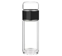 Mug à Thé En Verre Borosilicate - Bouteille De Thé Infusé En Verre, Infuseur Thés Bouteille Double Paroi | Cup à Theé De Voyage à Double Paroi Avec Filtre Acier Inoxidable, Bouteil