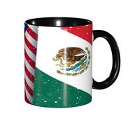 Mug America Canada Mexico Combination Friendship Flags Ceramic Cup Custom Coffee Cups Cappuccino Tea Cup for Restaurants Men Women Best Friend 330Ml