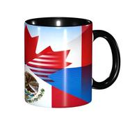 Mug America Canada Mexico Combination Friendship Flags Ceramic Cup Great Gift Idea Coffee Mug Cappuccino Coffee Cups for Men Women Best Friend Restaurants 330Ml