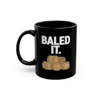 Mug Baled It Farmer Pun, Hay Bale Durable Coffee Mug Stylish Ceramic Drinkware for Friends Men Coworkers