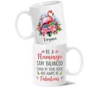 Mug Be A Flamingo Stay Balanced Ceramic Cup Personalised with Your Text Coffee Mug Great Gift Idea Mugs for Kitchens for Best Friend Work 330Ml
