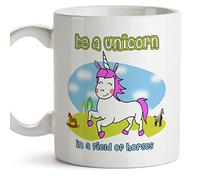 Mug - Be a Unicorn in a Field of Horses - Motivational and Funny Present for Special People & Unicorn Lovers - Coffee Cup - Ceramic 350 mL / 11 oz
