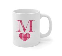 Mug Bonding Love Heart Monogram Letter M Cup Coworker 2 PCS | Resusable Tea Cup Funny Coffee Cups Boss Camping