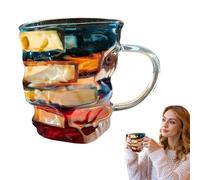 Mug ? CAF? En Verre ? Tasse Transparente R?sistante ? La Chaleur Pour CAF?, Boissons Chaudes ? Design ?l? Et Moderne ? Id?al Pour Usage Quotidien ? La Maison, Au Bureau Ou En Cadeau