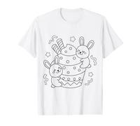 Mug Cake with Bunny Mandala to Color Value Graphic T-Shirt