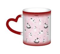 Mug,Ceramic Color Heat Changing Coffee Mug Tea Cup for Kitchen Restaurant Office,Bullterriers Pink Dogs