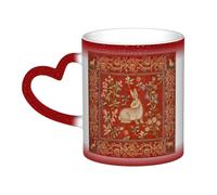 Mug,Ceramic Color Heat Changing Coffee Mug Tea Cup for Kitchen Restaurant Office,Medieval Rabbit I French Modern