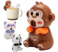 Mug Cooler Fan - Small Fan for Cooling Water Cup,Cute Monkey -Shaped Air-Blowing Quick-Cool Fans Attachment,Fun Clip On Food Cooling Fans,Monkey Coffee Chiller for Cup Hot Drinks Beverages Rice Food