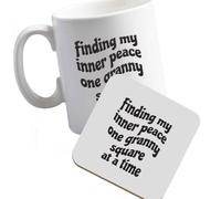 Mug Finding Inner Peace One Granny Square at a Time Left Handed