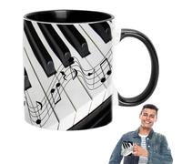 Mug for Music Lover - 350ml Music Themed Coffee Mugs, Guitar Coffee Mug, Coffee Mug Music, Guitar Pattern Coffee Mug, Guitar Mug Music Note, Novelty Coffee Mugs