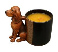Mug for Puppies - Realistic Glass Tableware for Dogs, Original Drink Holder, Artistic Handle, Morning Refreshment Plate, Breakfast Corner Essential, Light Brown Small Handgeha