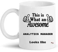 Mug Gift Analytics Manager Coffee Mug Custom Mugs Personalised with Your Text Tea Cup for Men Women Kitchens Restaurants 330Ml