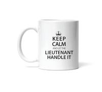 Mug Gift for Lieutenant Show Career Job with Keep Calm Design Mugs Personalised with Your Text Coffee Cups Great Gift Idea for Men Women Work Kitchens 330Ml