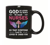 Mug God So Loved The World He Made Nurses Ladies Christianty Loving Nurse Ceramic Cup Personalised with Your Text Mugs Great Gift Idea for Work Kitchens Restaurants 330Ml