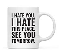 Mug I Hate You. I Hate This Place. See You Mugs Mothers Day 2PCS/330ML | Novelty Coffee Cups Lightweight Hot Chocolate Cups Home Travel
