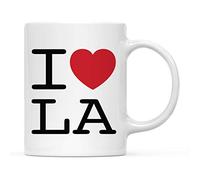 Mug I Love La (Los Angeles), Heart Graphic Coffee Mug Novelty Latte Cups Funny Coffee Cup for Christmas Birthday Wedding 330Ml