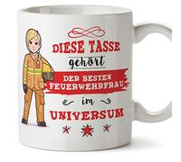 (Mug in German) Firefighter Woman Mug/Mug/Mug Gift Beautiful and funny coffee mug - This mug belongs to the best firefighter woman in the universe - ceramic 350 ml