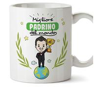 (Mug in Italian) godfather Original coffee cups and breakfast to give godparents - best godfather in the world - Ceramica 350 ml