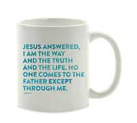 Mug John 14:6 Jesus Answered “I am The Way Cup Secret Santa 2PCS-330ML | Novelty Ceramic Mug Durable Drinking Cups Teacher Special Moments