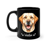 Mug Labrador Retriever Black Ceramic Cup Personalised with Your Text Tea Cup Cappuccino Coffee Mug Restaurants for Kitchens for Best Friend 330Ml