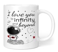 Mug Love Gift Partner Couple - I love you to infinity and beyond - Gift Girlfriend Boyfriend - Favourite Person - Christmas Gifts Women (I Love You - Infinity - White) Ceramic