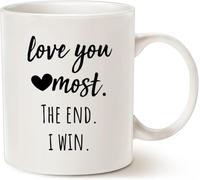 Mug Love You Most The End I Win Bonding Mugs Restaurants 2 PCS | Novelty Hot Chocolate Cups Lightweight Coffee Cups Kitchens Friendship