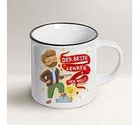 Mug Lover - Der beste Lehrer der Welt - (Er - DEUTSCH) Geschenkidee Tax mit Umschlag und Grußkarte und Organza-Säckchen.