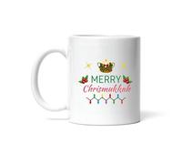 Mug Merry Chrismukkah Gift for Family Friend Lovers On Christmas Mugs Personalised with Your Text Coffee Mug Premium for for Best Friend Kitchens Work 330Ml