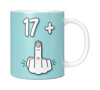 Mug Monster - 18th Birthday Mug, I Am 17 + 1, Gift for 18 Year Old, Novelty Mug - Ceramic Coffee Mug/Cup, Gift for Men or Women, Extra Large and Giant Mug Available, 11oz White Mug