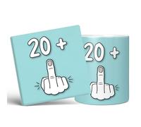 Mug Monster - 21st Birthday Mug, I Am 20 + 1, Gift for 21 Year Old, Novelty Mug - Ceramic Coffee Mug/Cup, Gift for Men or Women, Extra Large and Giant Mug Available, 11oz White Mug & Coaster