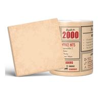 Mug Monster - 25th Birthday Gift - Back in 2000 Mug, Present for Men and Women, 25th Anniversary, 20oz White Mug & Coaster