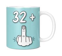 Mug Monster - 33rd Birthday Mug, I Am 32 + 1, Gift for 33 Year Old, Novelty Mug - Ceramic Coffee Mug/Cup, Gift for Men or Women, Extra Large and Giant Mug Available, 11oz White Mug