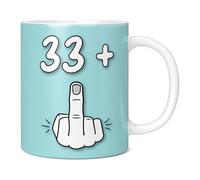 Mug Monster - 34th Birthday Mug, I Am 33 + 1, Gift for 34 Year Old, Novelty Cup - Ceramic Coffee Beaker/Cup, Gift for Men or Women, Extra Large and Giant Available, 11oz White