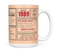 Mug Monster - 36th Birthday Gifts for Men - Back in 1989 in This Year Mugs, Unusual 36th Birthday Gifts for Women, Wedding Anniversary Present, 15oz Large White Ceramic Coffee Mug