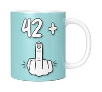 Mug Monster - 43rd Birthday Mug, I Am 42 + 1, Gift for 43 Year Old, Novelty Cup - Ceramic Coffee Beaker/Cup, Gift for Men or Women, Extra Large and Giant Available, 11oz White