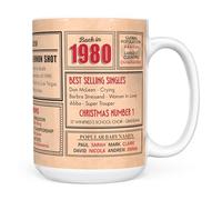 Mug Monster - 46th Birthday Gift - Back in 1980 in This Year Mug, Present for Men and Women, Birthday Gifts for Women, Birthday Gifts for Men, 46th Anniversary Present, 15oz White Mug