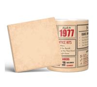 Mug Monster - 48th Birthday Gifts for Men - Back in 1977 in This Year Mugs, Unusual 48th Birthday Gifts for Women, Wedding Anniversary Present, 20oz Extra Large Giant White Coffee Mug & Coaster