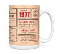 Mug Monster - 48th Birthday Gifts for Men - Back in 1977 in This Year Mugs, Unusual 48th Birthday Gifts for Women, Wedding Anniversary Present, 15oz Large White Ceramic Coffee Mug