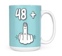 Mug Monster - 49th Birthday Mug, I Am 48 + 1, Gift for 49 Year Old, Novelty Cup - Ceramic Coffee Beaker/Cup, Gift for Men or Women, Extra Large and Giant Available, 15oz White